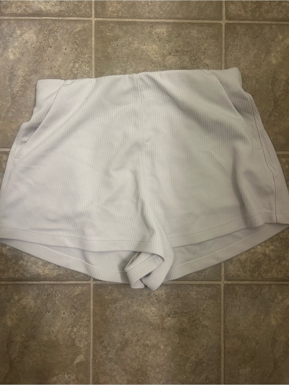 lululemon athletica Light Gray Ribbed High-Rise Athletic Shorts